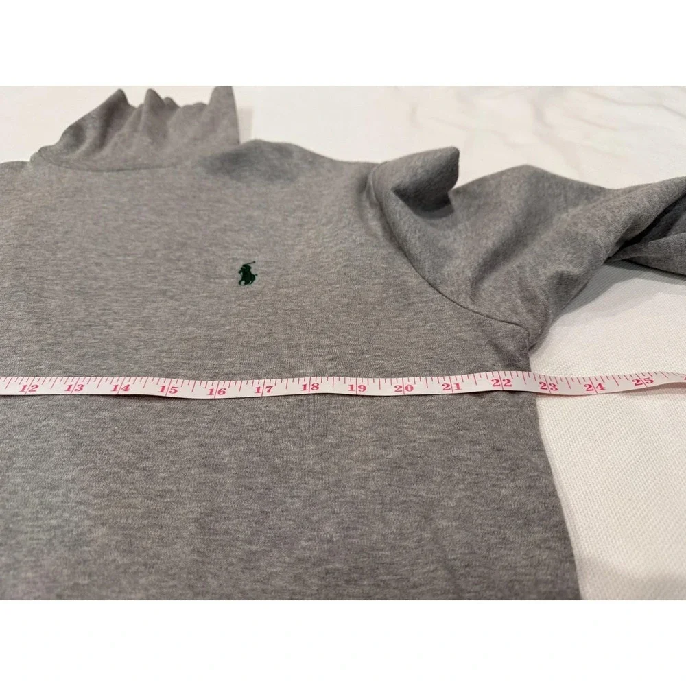 VTG Polo Ralph Lauren Heather Gray Cotton Interlock Turtleneck Pullover Jumper M